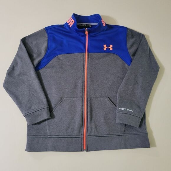 Youth Under Armour Storm Full-zip Gray Athletic Performance Jacket - Picture 1 of 14